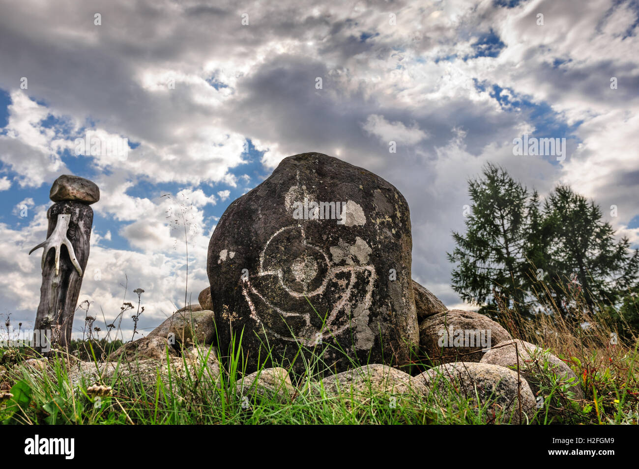 Saami sejd, pagan idol Stock Photo