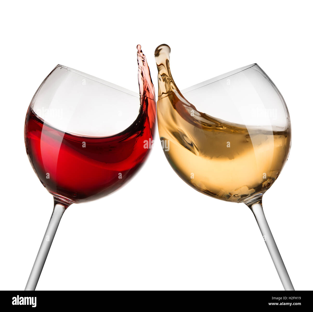Red and white wine waves Stock Photo