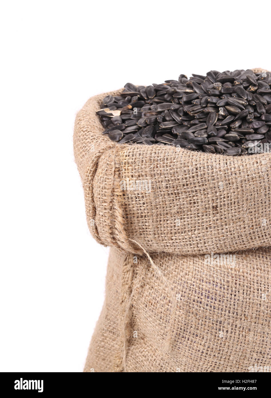 Sunflower seeds in sack close up Stock Photo Alamy