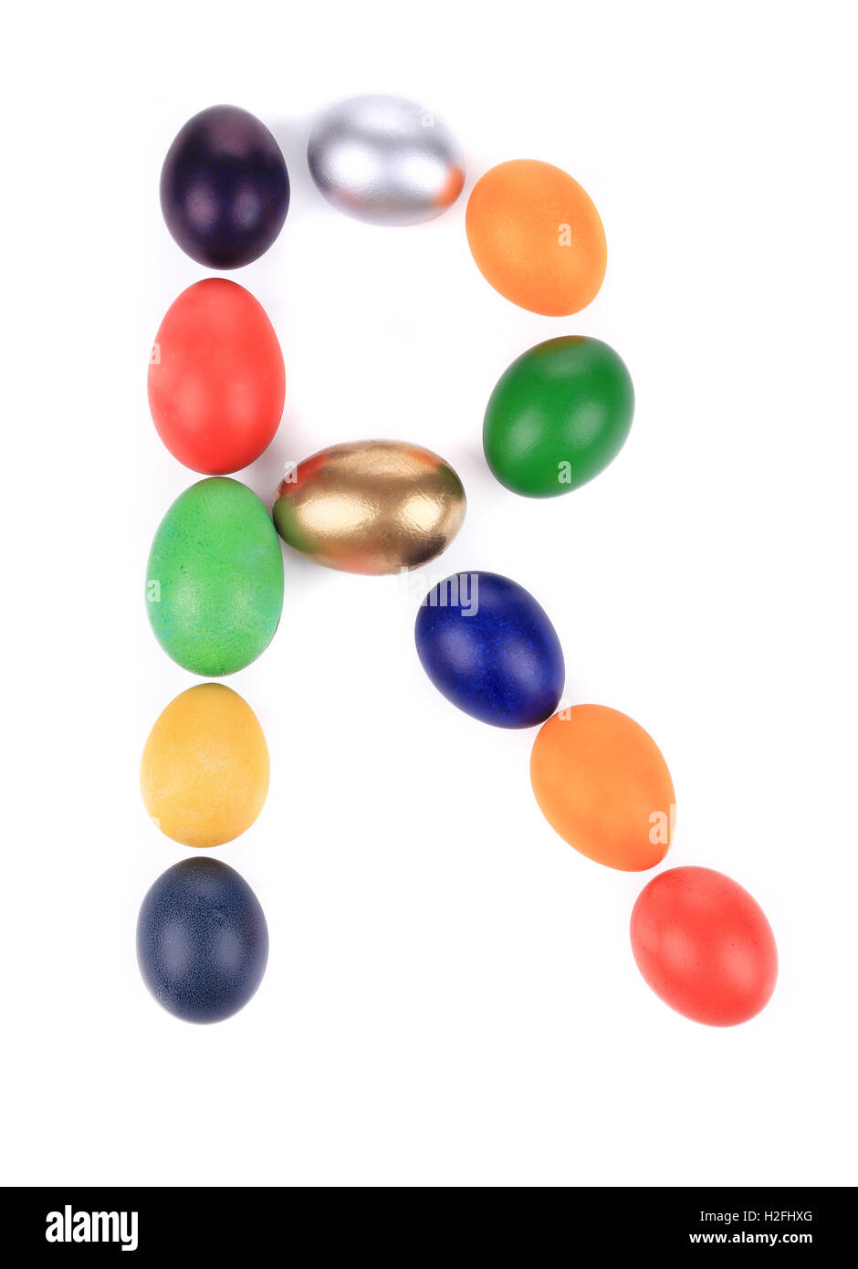 Letter R from the eggs for easter Stock Photo - Alamy