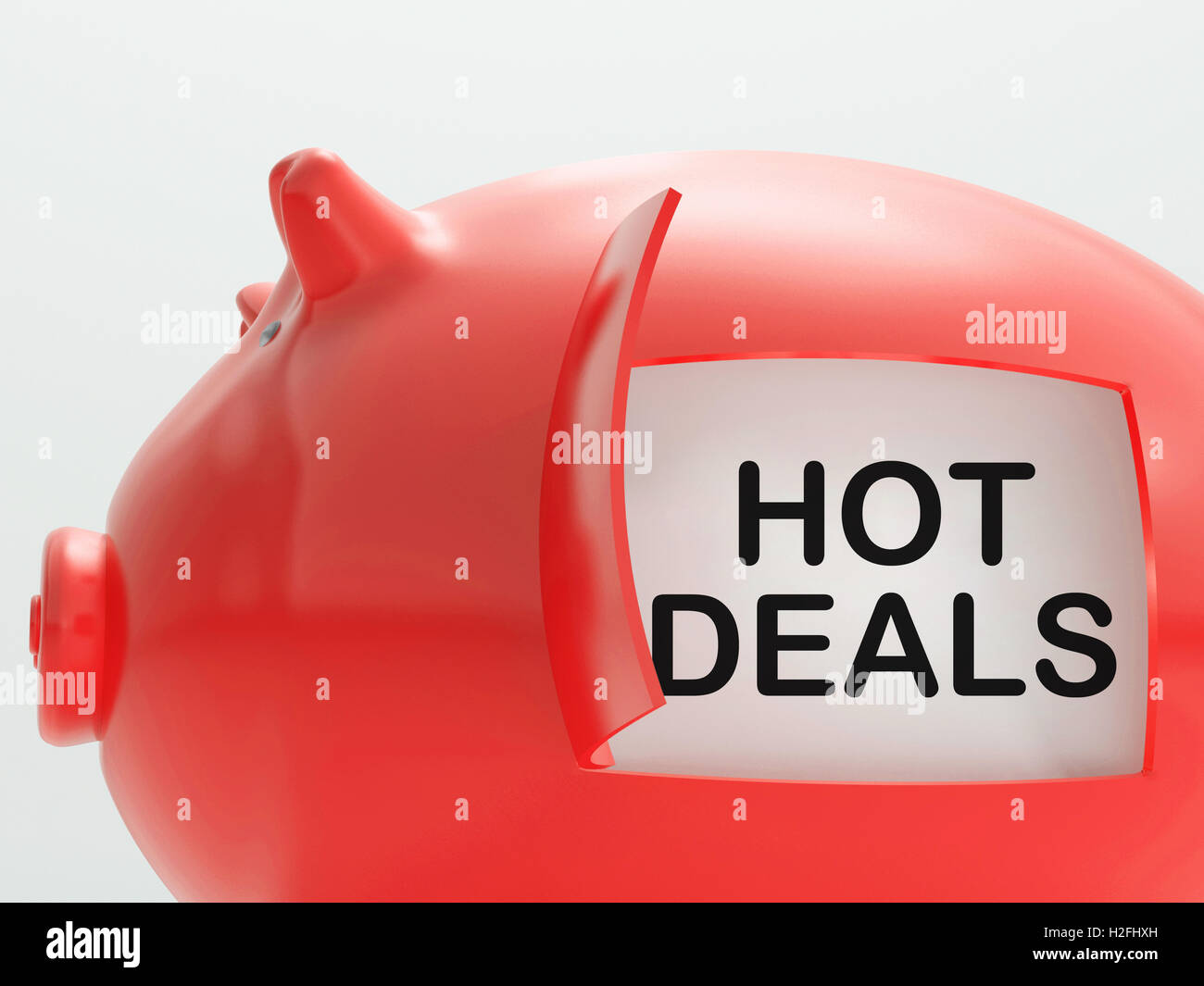 Hot Deals Piggy Bank Shows Cheap And Quality Products Stock Photo