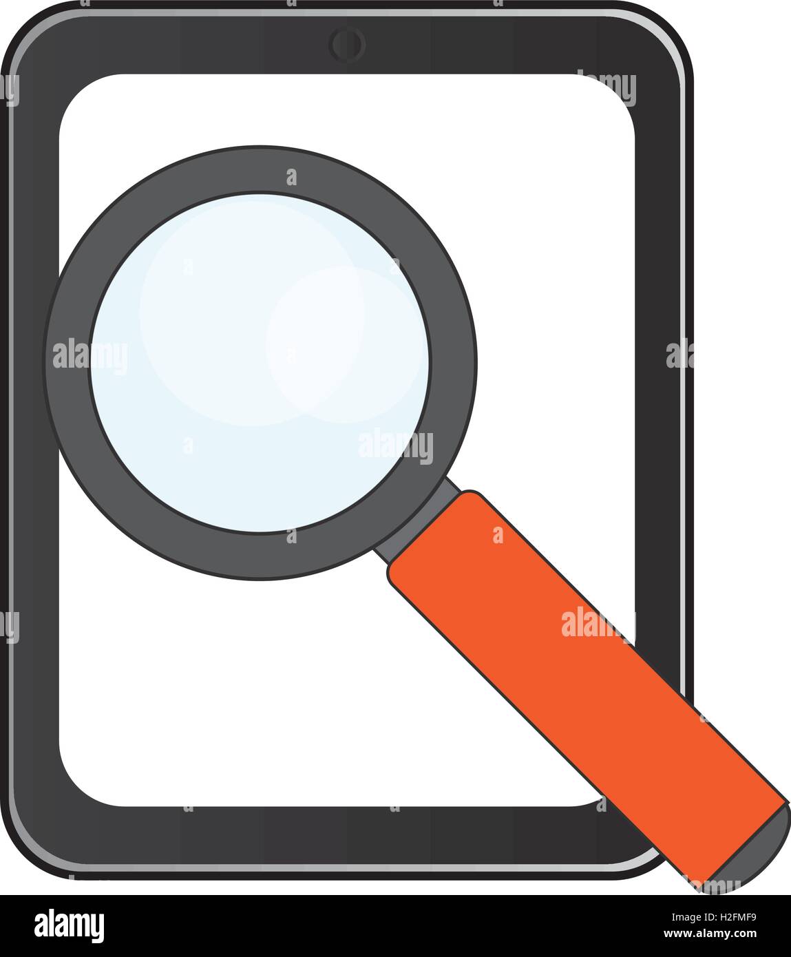 modern cellphone and magnifying glass icon Stock Vector Image & Art - Alamy