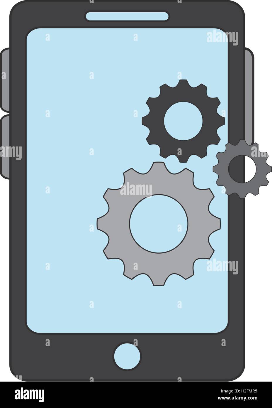 modern cellphone and gear icon Stock Vector Image & Art - Alamy
