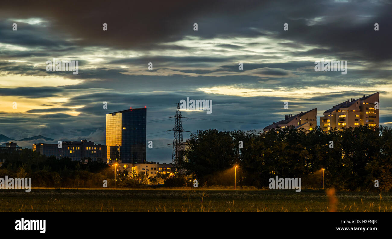 Ljubljana in sunset Stock Photo