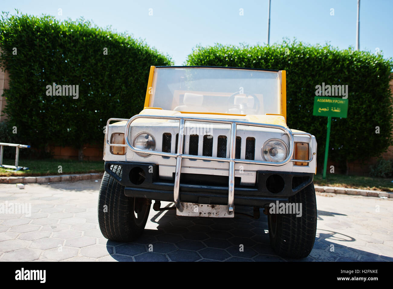 Hurghada, Egypt -20 August 2016:  Small copy of Hummer H2 car cabrio Stock Photo