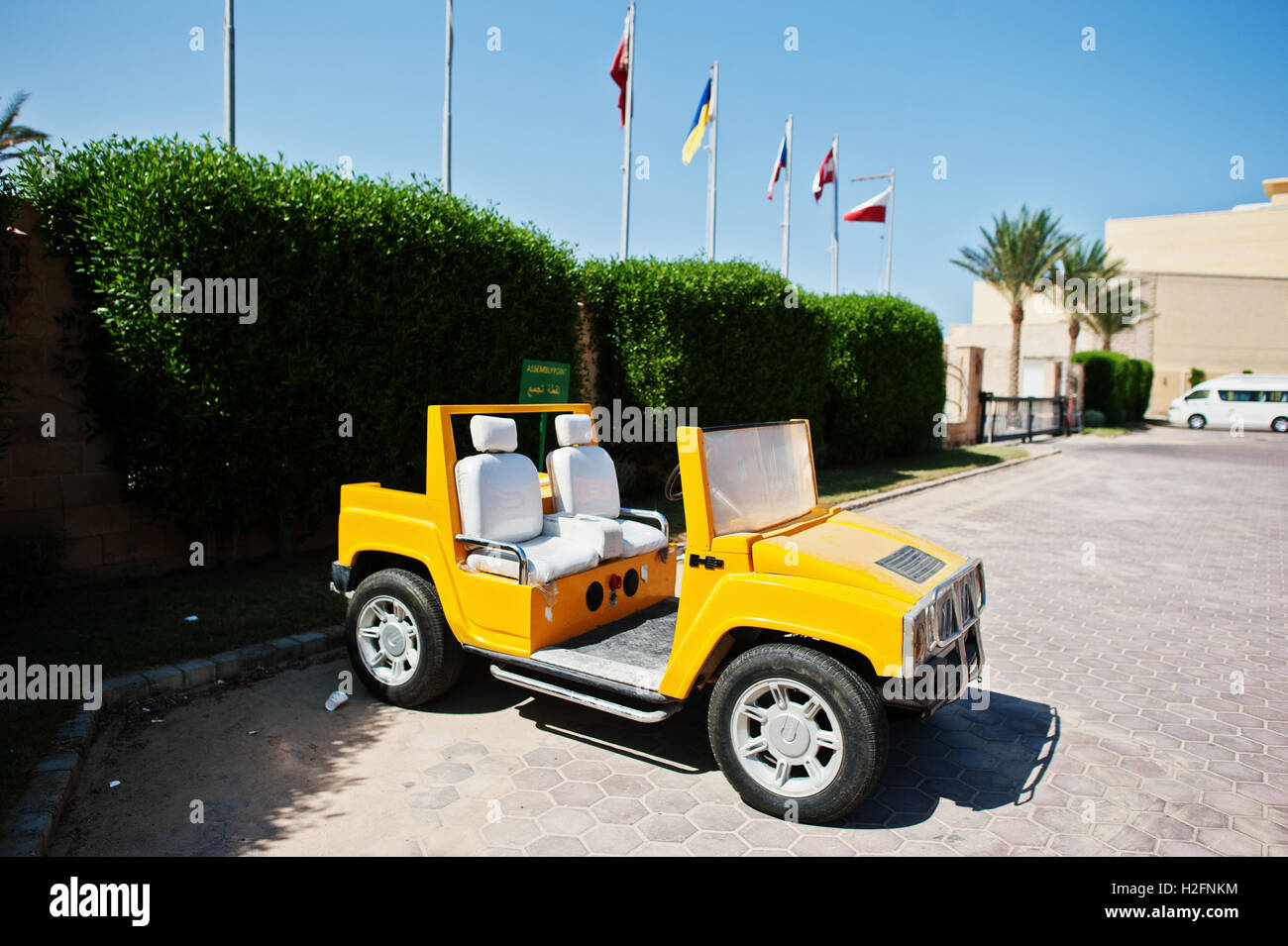 Hurghada, Egypt -20 August 2016:  Small copy of Hummer H2 car cabrio Stock Photo