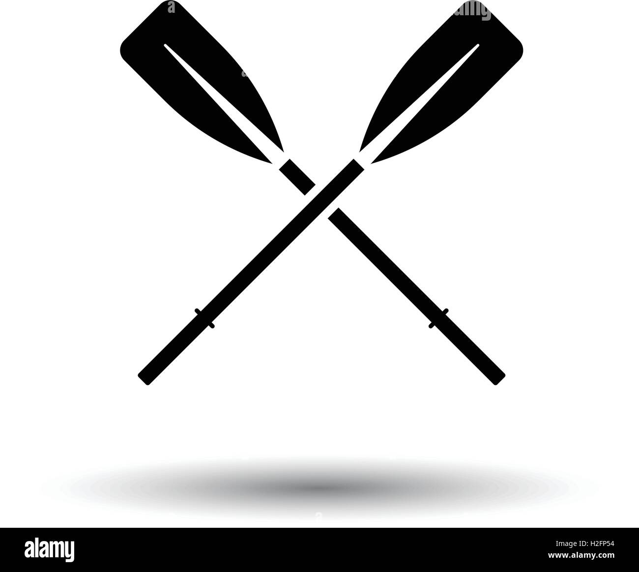 Icon of boat oars. White background with shadow design. Vector