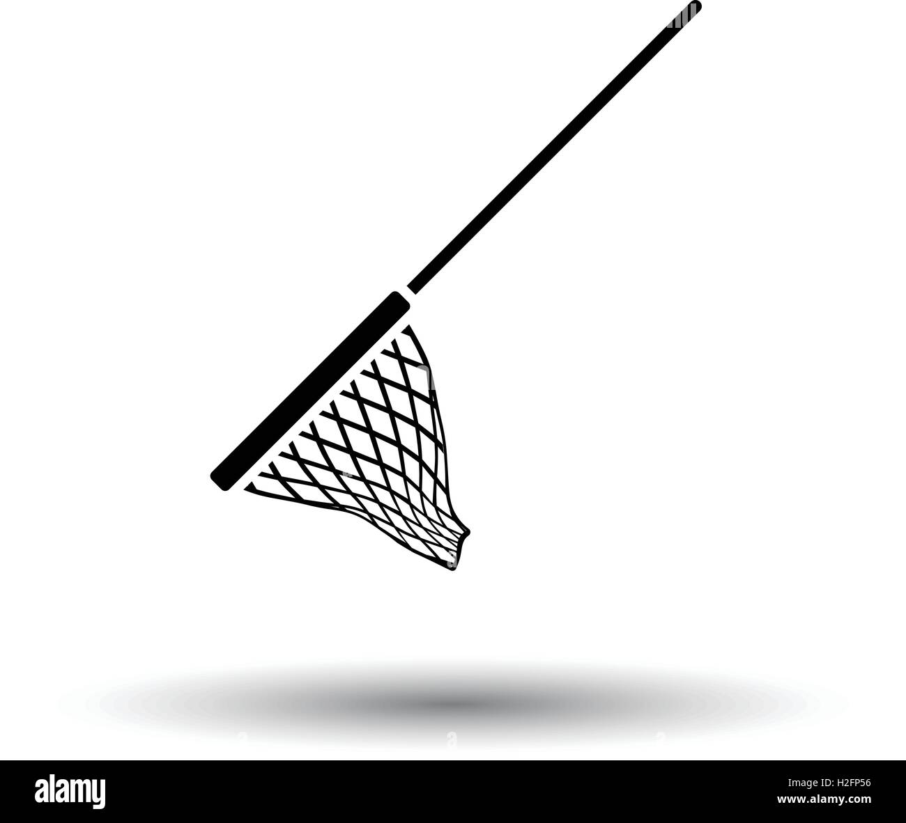 Icon of Fishing net . White background with shadow design. Vector illustration. Stock Vector