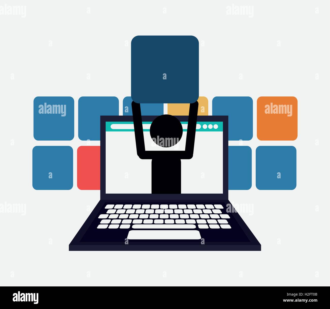 person with workforce related icons image Stock Vector Image & Art - Alamy