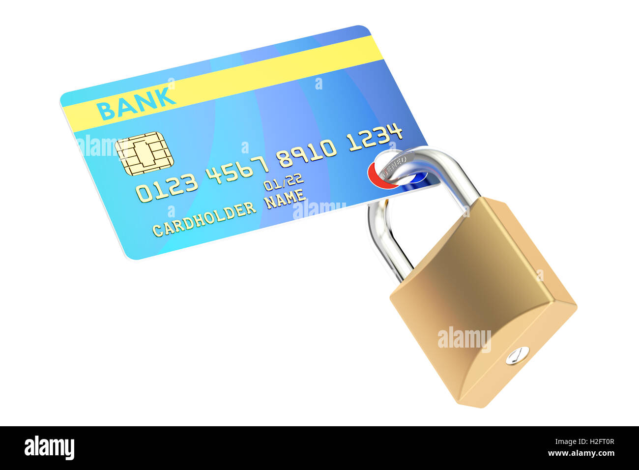 Credit Card Security concept, 3D rendering isolated on white background Stock Photo