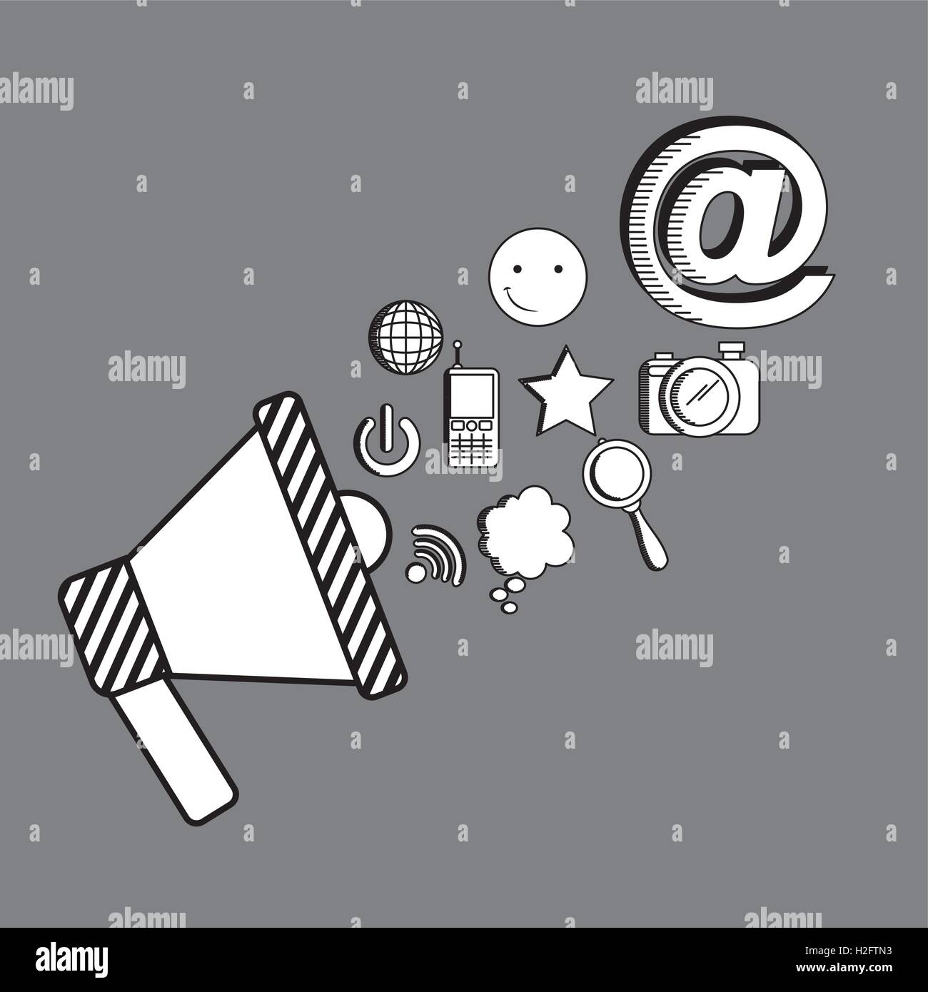 social media set flat icons Stock Vector Image & Art - Alamy