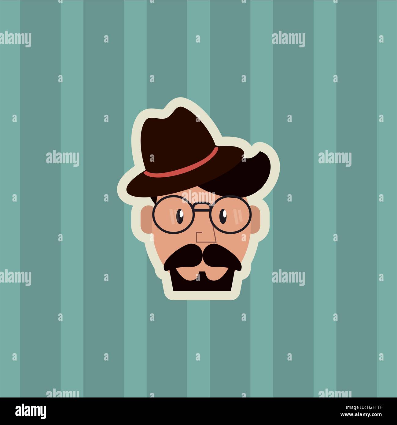 hipster man emblem image Stock Vector Image & Art - Alamy