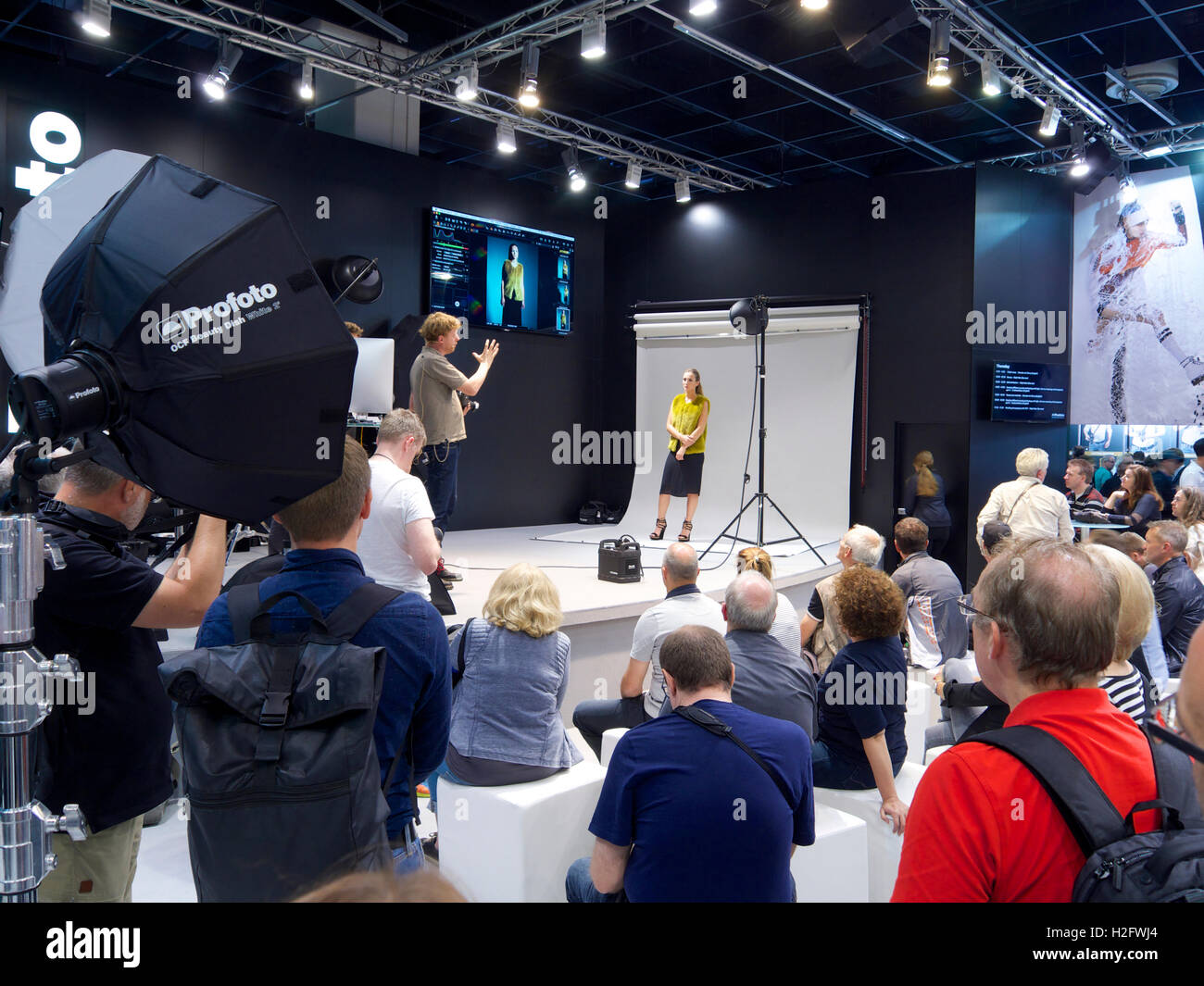 Studio photography workshop at the Profoto booth at Photokina 2016 in Cologne, Germany Stock Photo