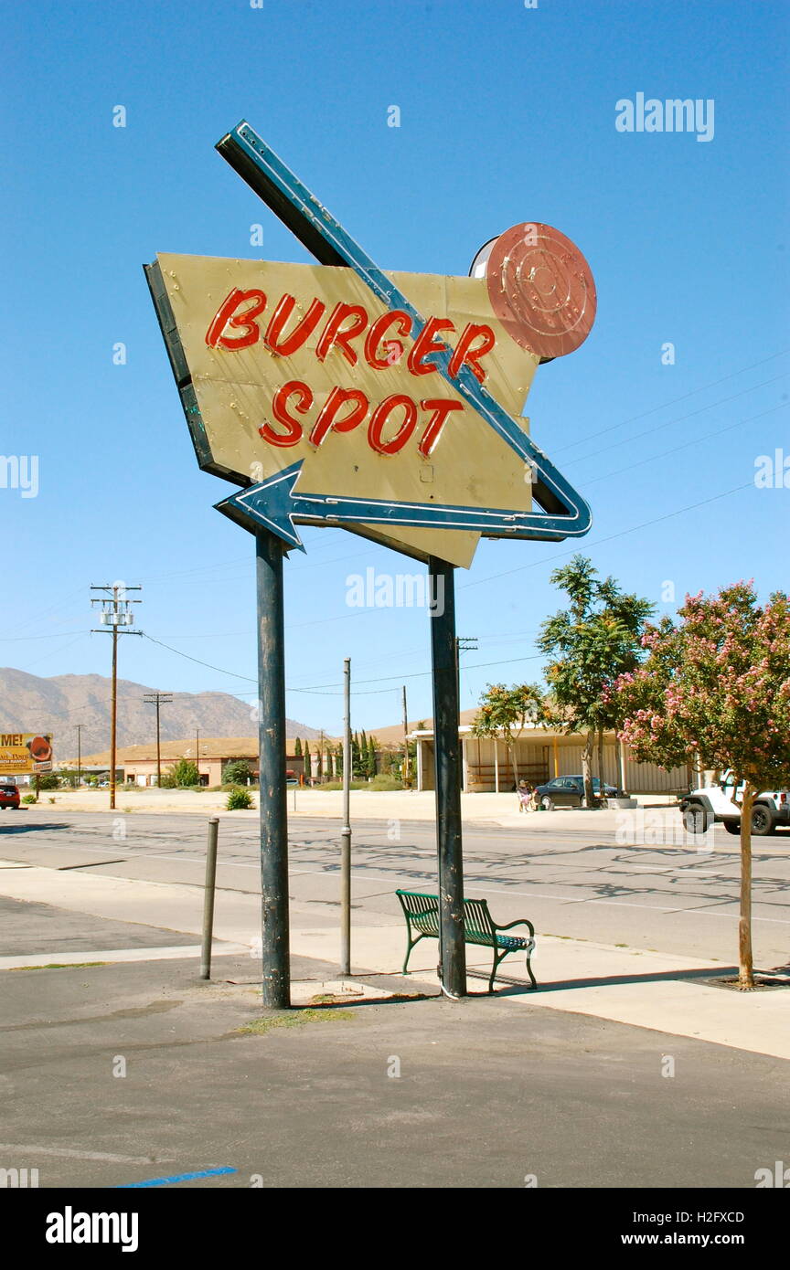 Classic fast food diner sign. USA Stock Photo