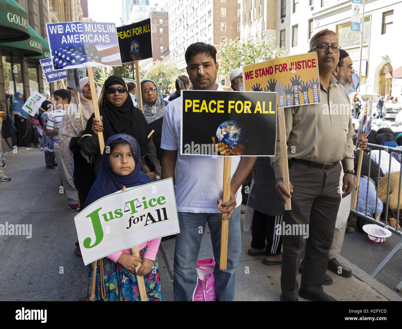 Bangladeshi families at the American Muslim Day Parade in New York City, 2016. Stock Photo