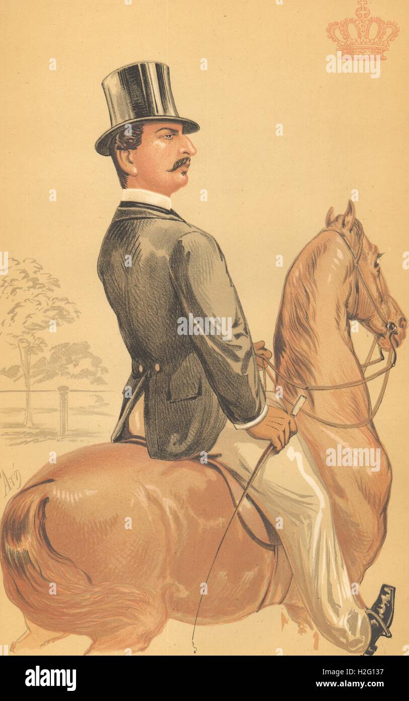 SPY CARTOON. Prince Teck 'The most popular of princes he has m..'. Germany. 1870 Stock Photo