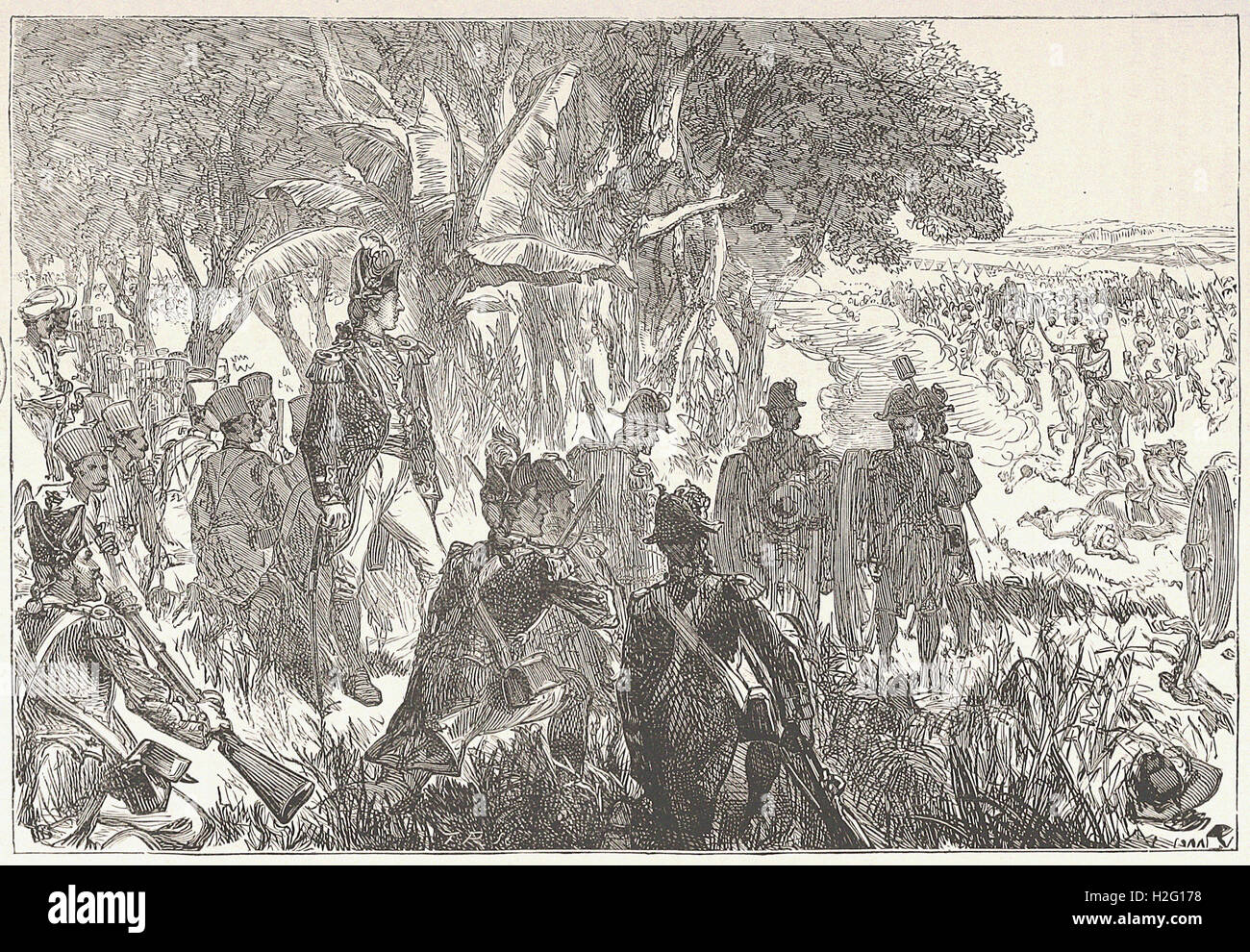 THE BATTLE OF PLASSEY - from 'Cassell's Illustrated Universal History' - 1882 Stock Photo