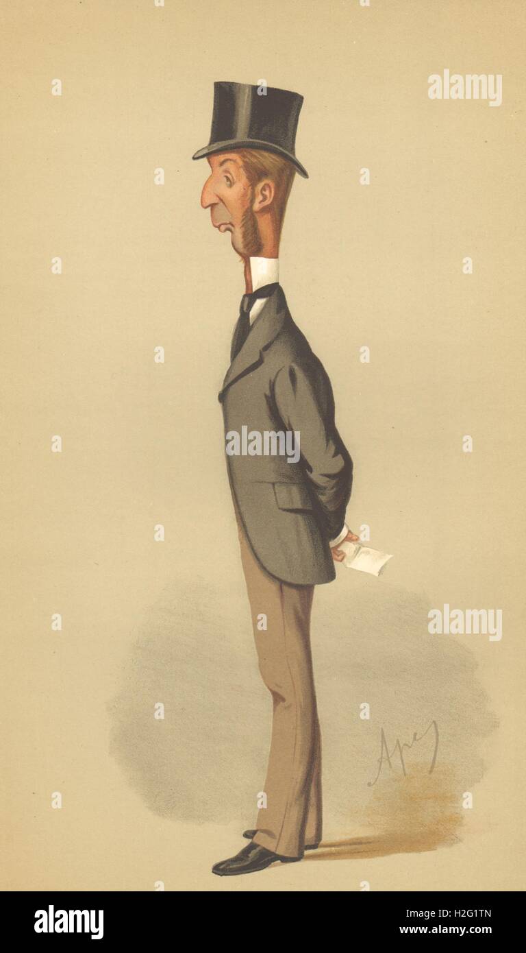 VANITY FAIR SPY CARTOON. Rowland Winn 'the lash'. Lincs. By Ape. 1874 Stock Photo