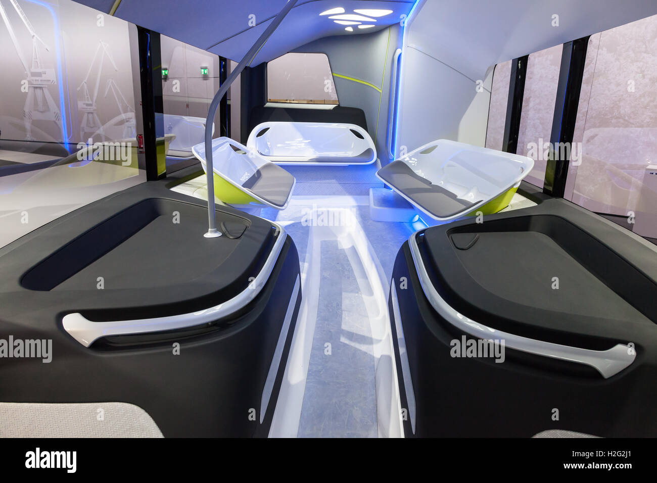 Interior Of The New Mercedes Benz Future Bus Stock Photo Alamy