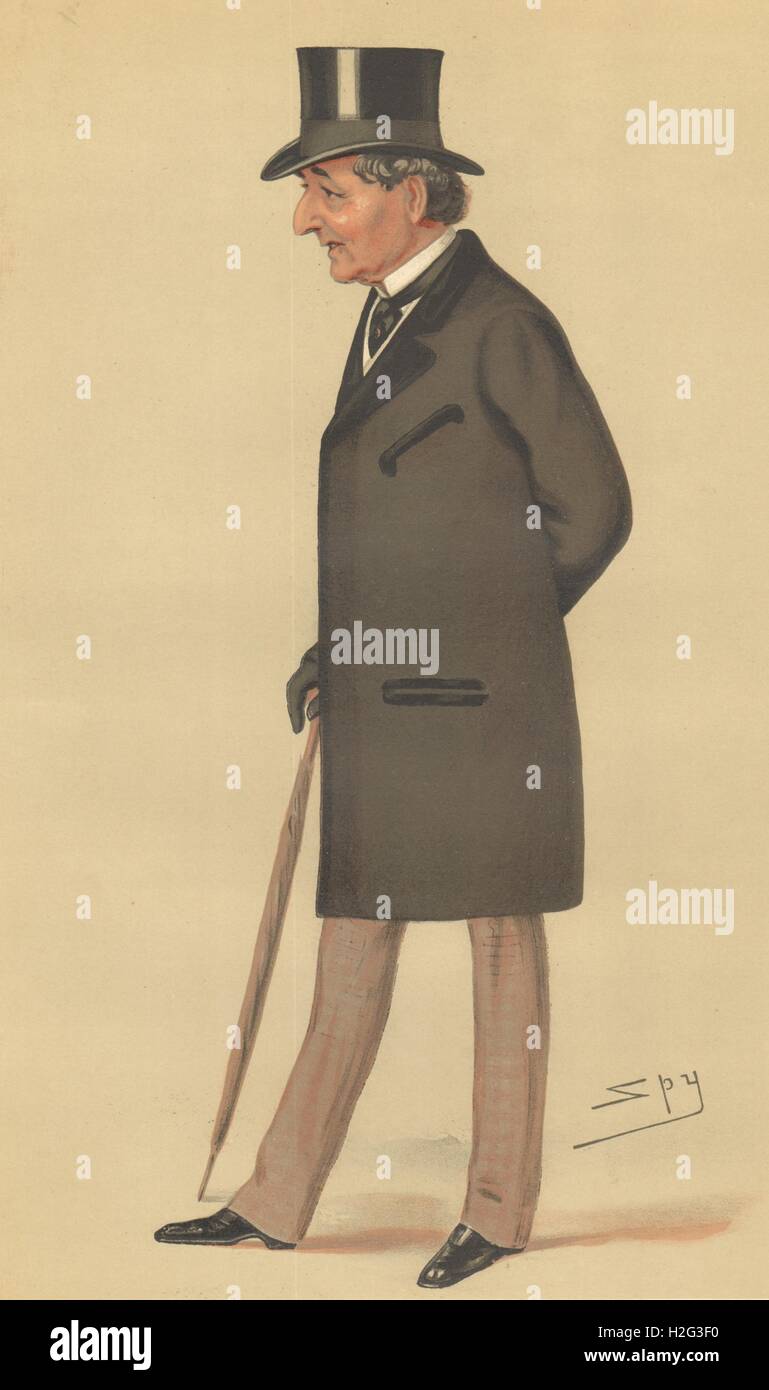 VANITY FAIR SPY CARTOON. Alfred Montgomery. Finance. By Spy. caricature 1878 Stock Photo