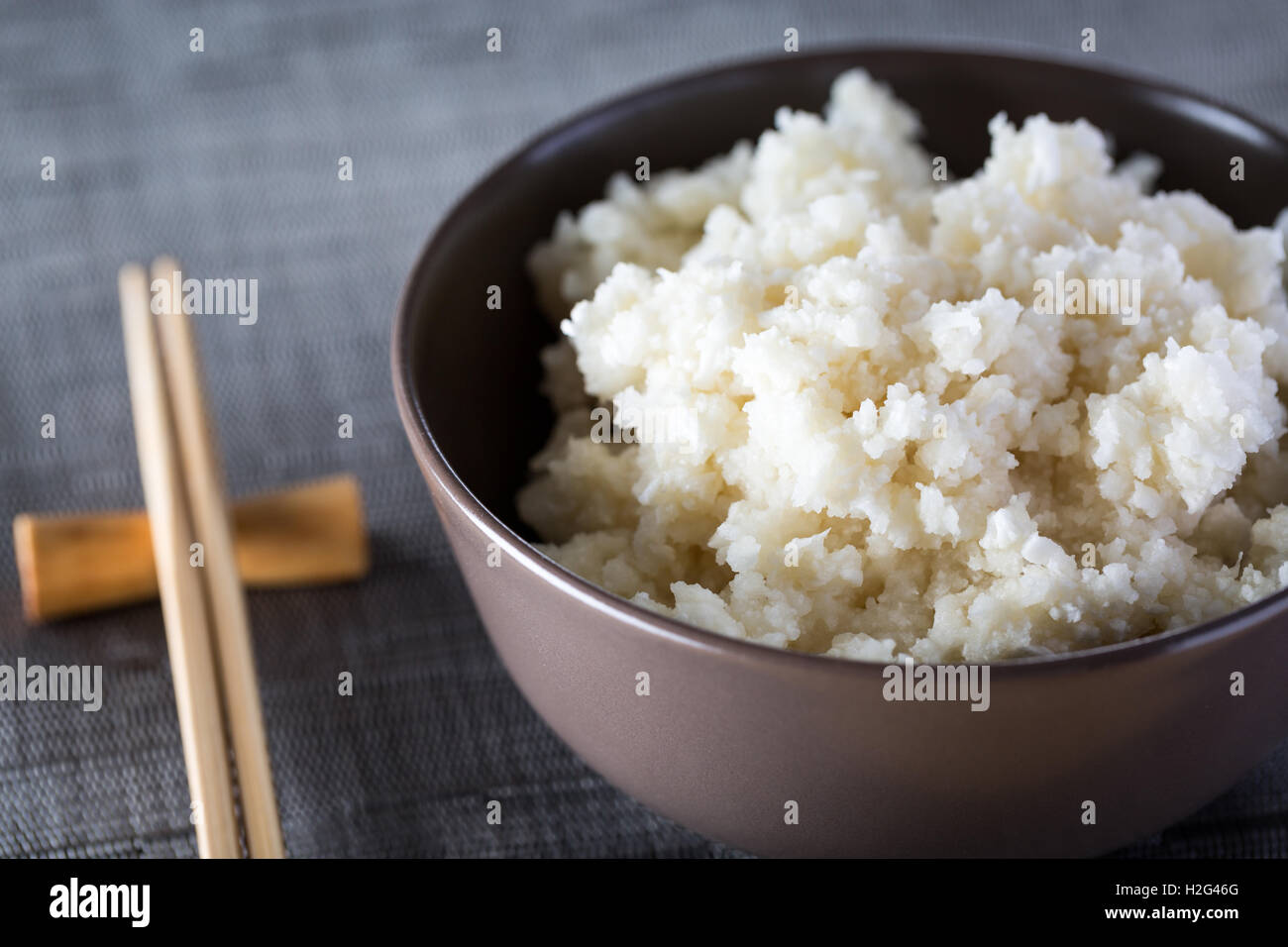 A bowl of cauliflower rice Stock Photo