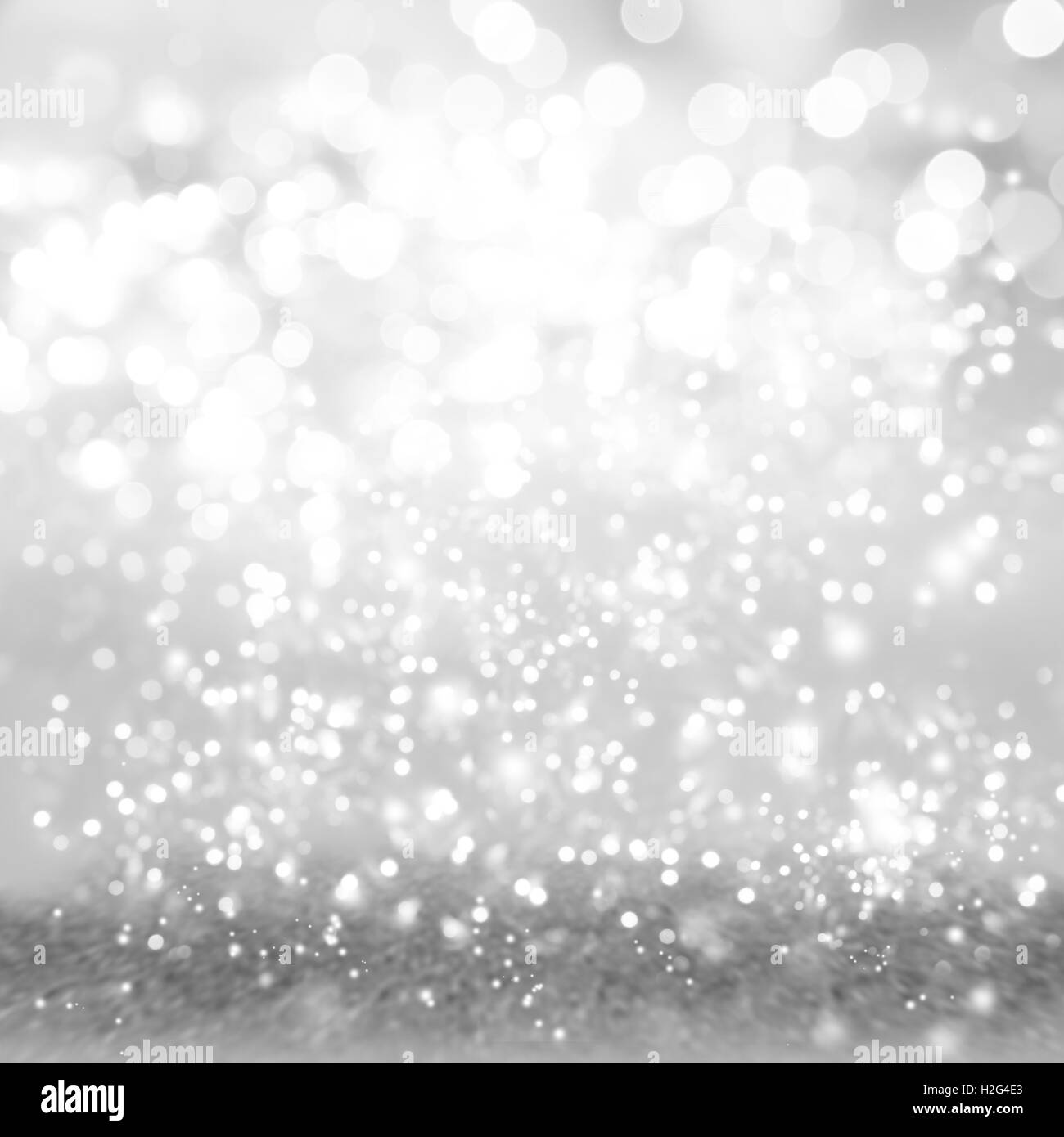 Silver and white circles abstract defocused bokeh background Stock Photo