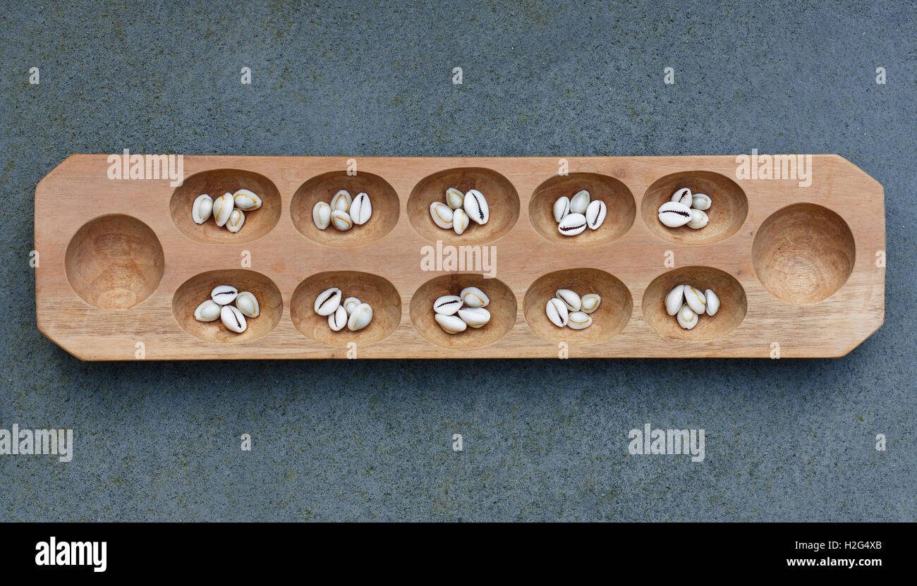 Foto de Antiga Boa Mancala Tradição Africano Jogo De Tabuleiro