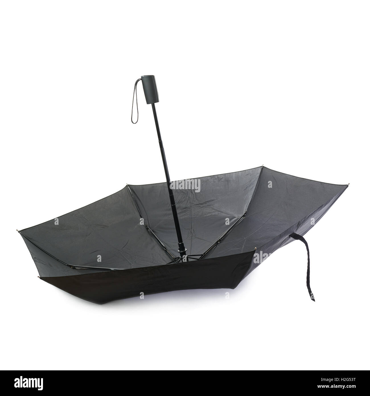 Black umbrella isolated over the white background Stock Photo - Alamy