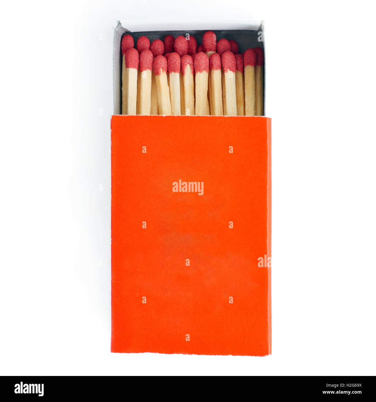 Pile of Wooden matches isolated over the white background Stock Photo