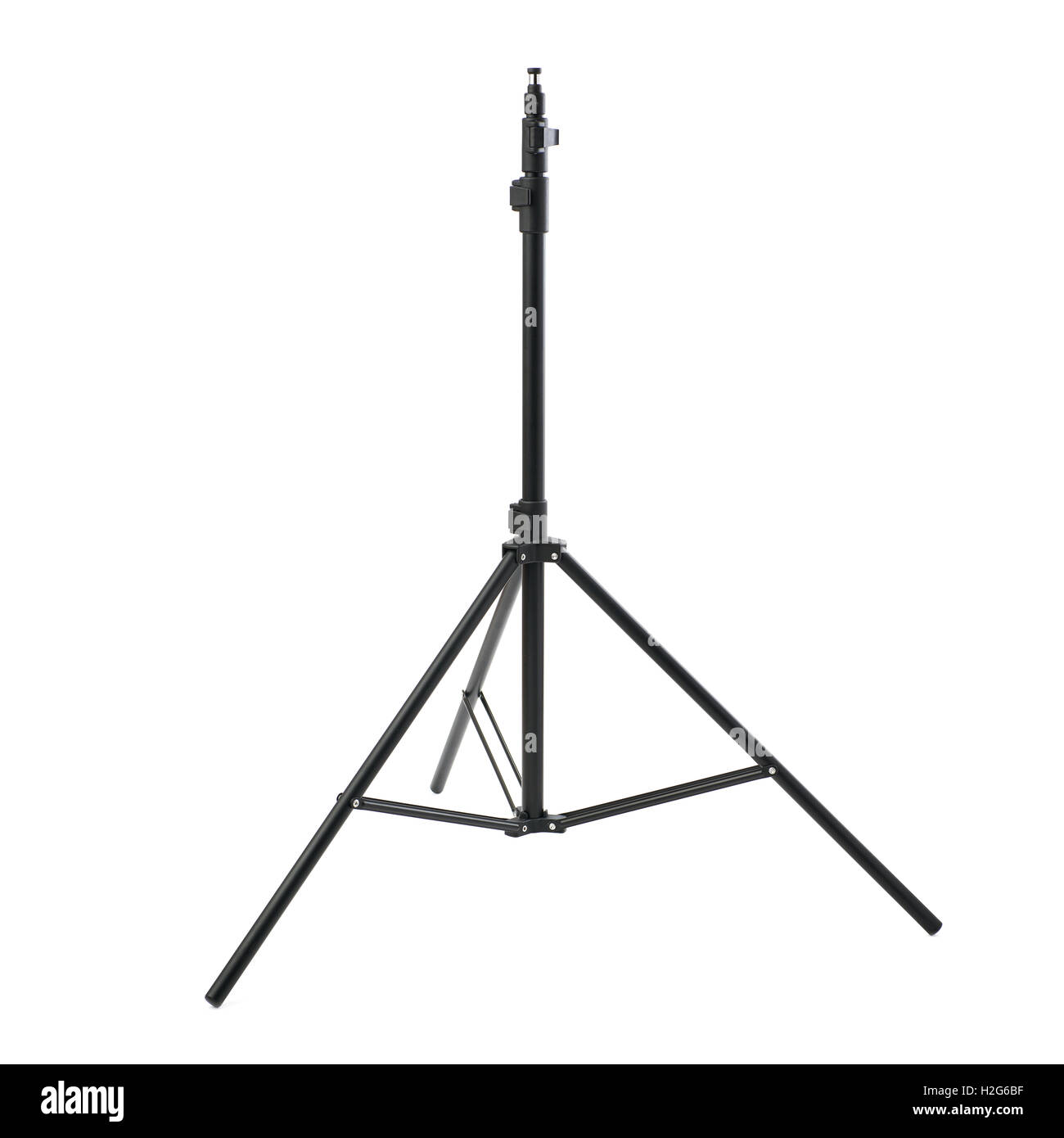 Large Flash Stand Studio flash stand over isolated white background Stock Photo - Alamy