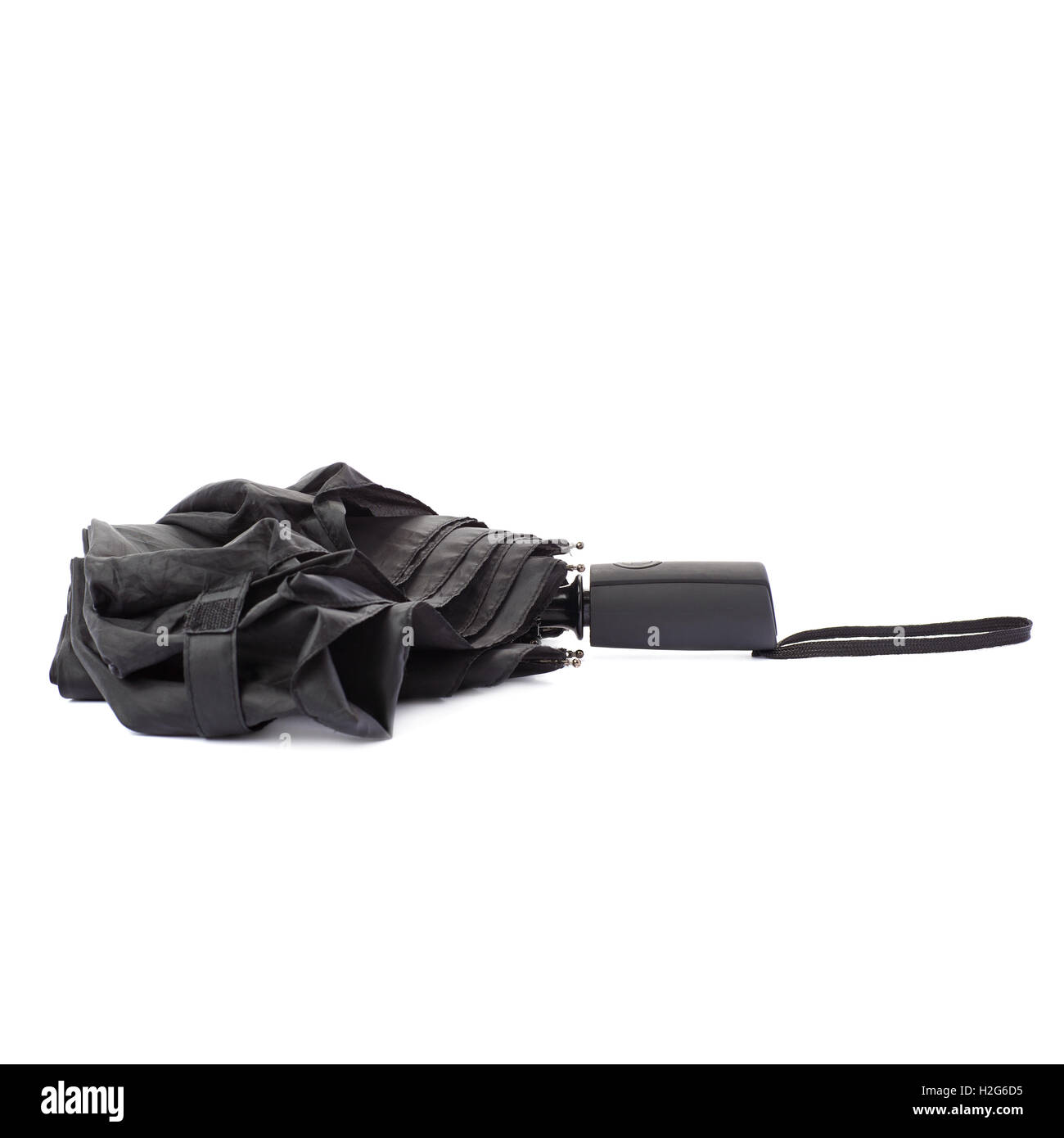 Black umbrella isolated over the white background Stock Photo - Alamy