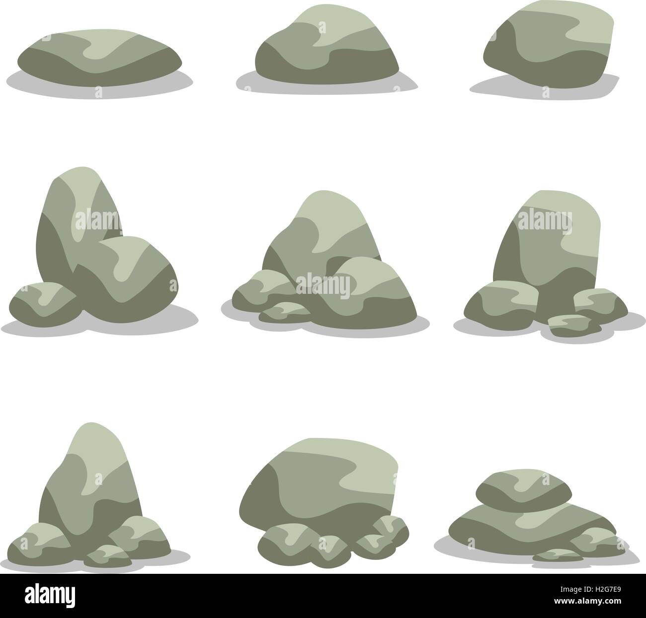 Rock stone set of vector art illustration Stock Vector Image & Art - Alamy