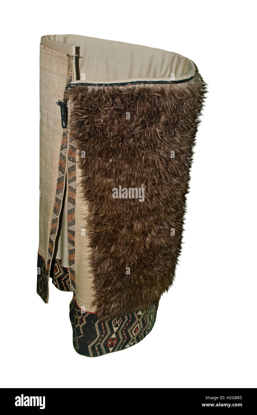 Maori cloak adorned with Kiwi feathers and worn by a Maori chief on ceremonial occasion New Zealand Stock Photo