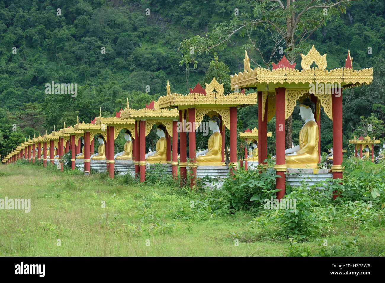 Lumbini garden in Hpa-An - Burma Stock Photo