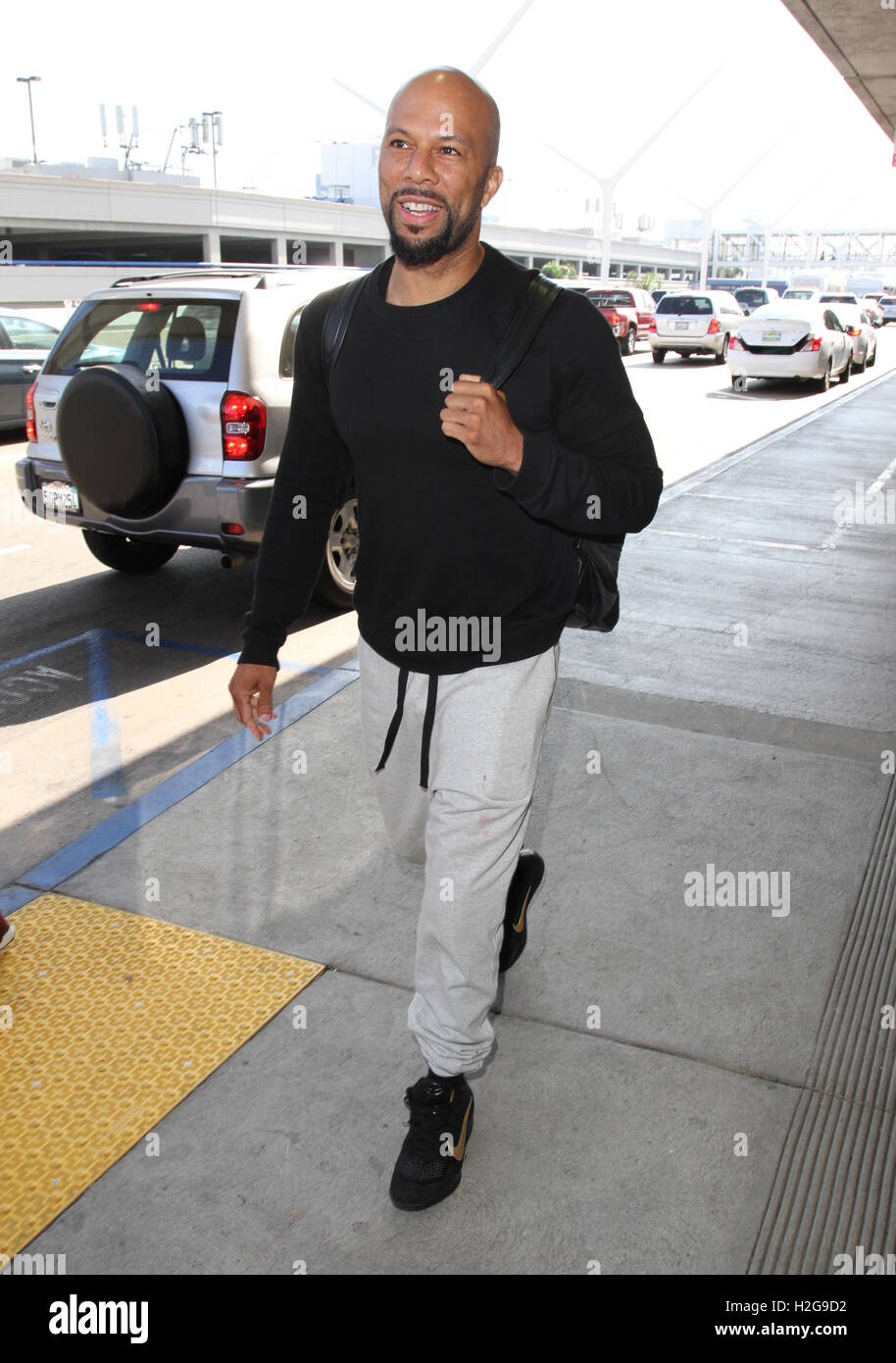 Rapper and actor Common at Los Angeles International Airport (LAX) to ...
