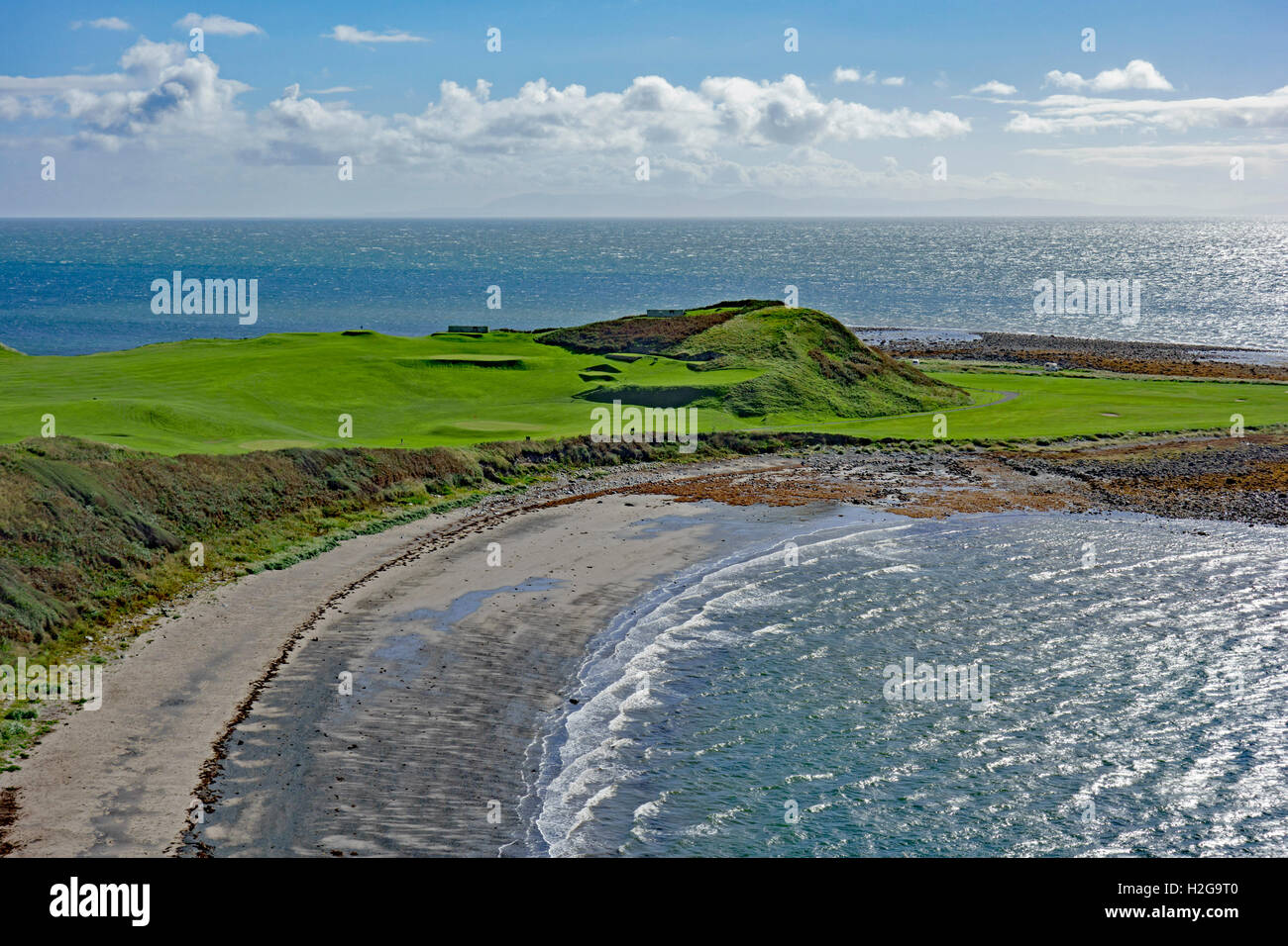 St Medans Golf Course at Monreith near Port William in Dumfries and Galloway, southwest Scotland. On coast of Luce Bay. Stock Photo