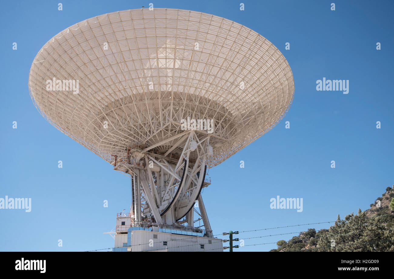 NASA Deep Space antenna which will send the signal to make Rosetta crash into the comet on September 30 2016 Stock Photo