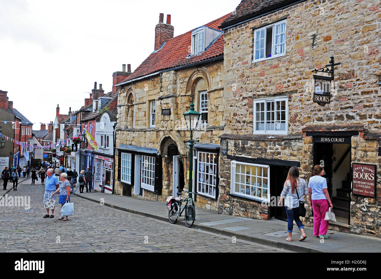 The Jew's House and Jews Court on Steep Hill Lincoln. Stock Photo