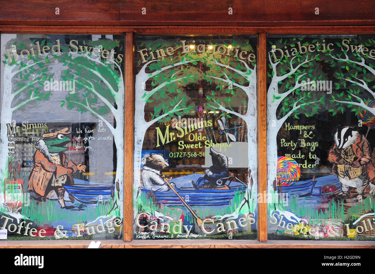 Window of traditional sweet shop, St Albans Stock Photo Alamy