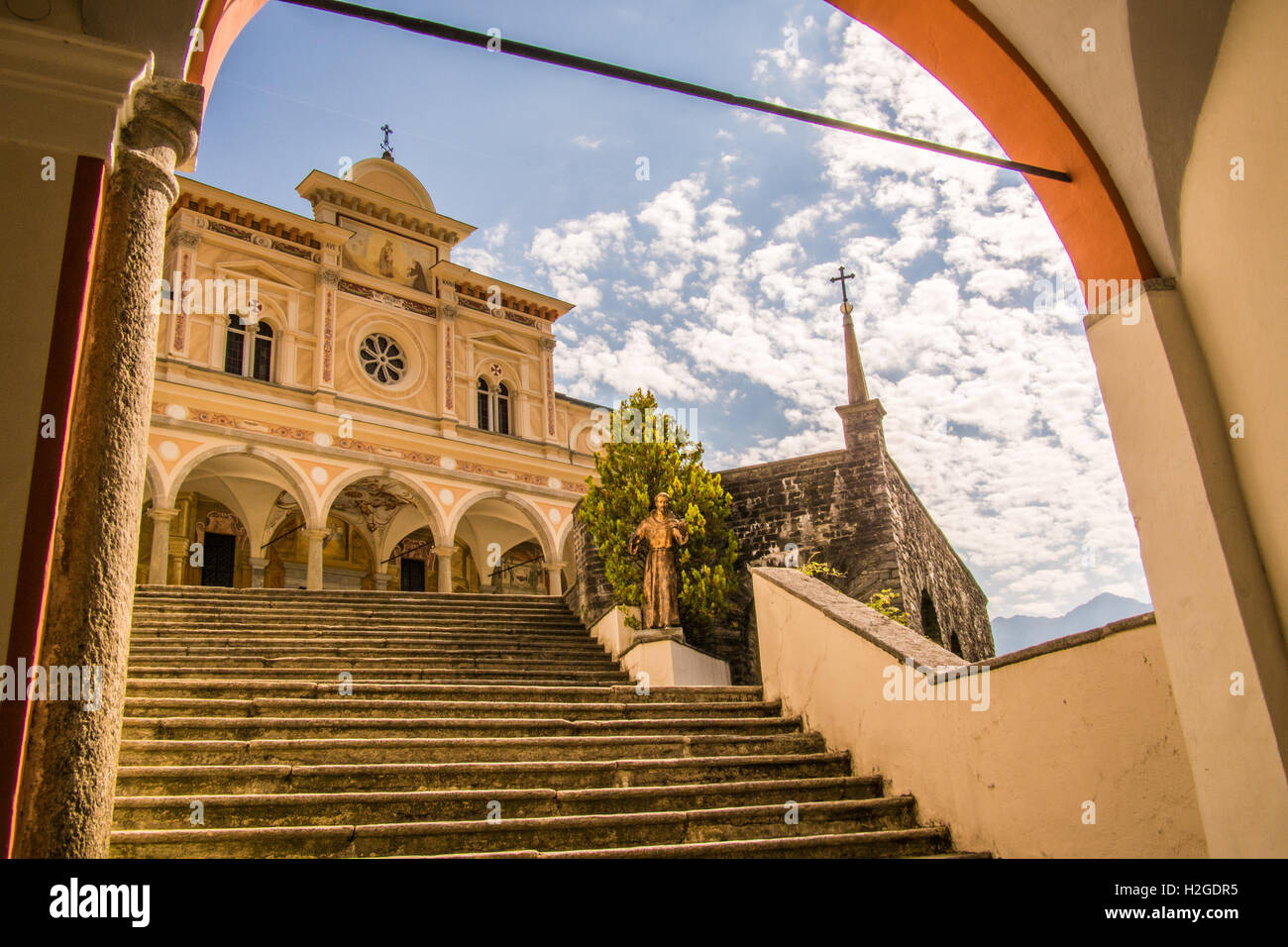 Madonna del Sasso, a Sanctuary and Pilgrimage church in Orselina (above