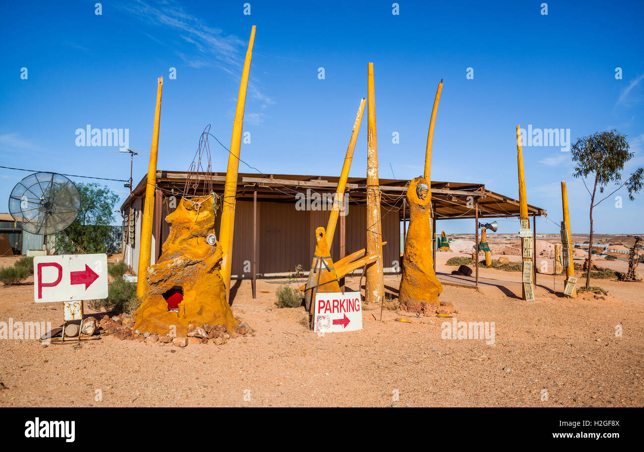 Australia, South Australia, Outback, Coober Pedy, quirky exhibits at the isolated opal mining town Stock Photo