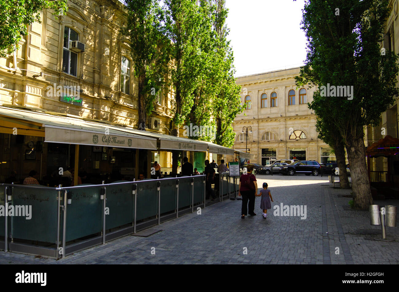 Azerbaijan, Baku. A cafe in central Baku Stock Photo, Royalty Free ...