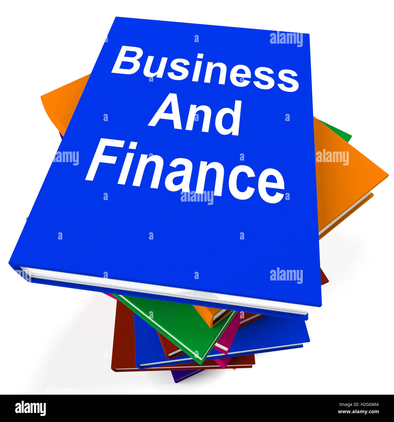 Business And Finance Book Stack Shows Businesses Finances Stock Photo