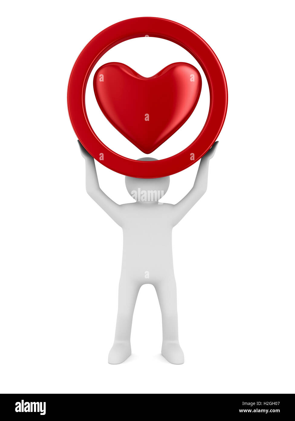 Isolated heart on white background. 3D image Stock Photo - Alamy
