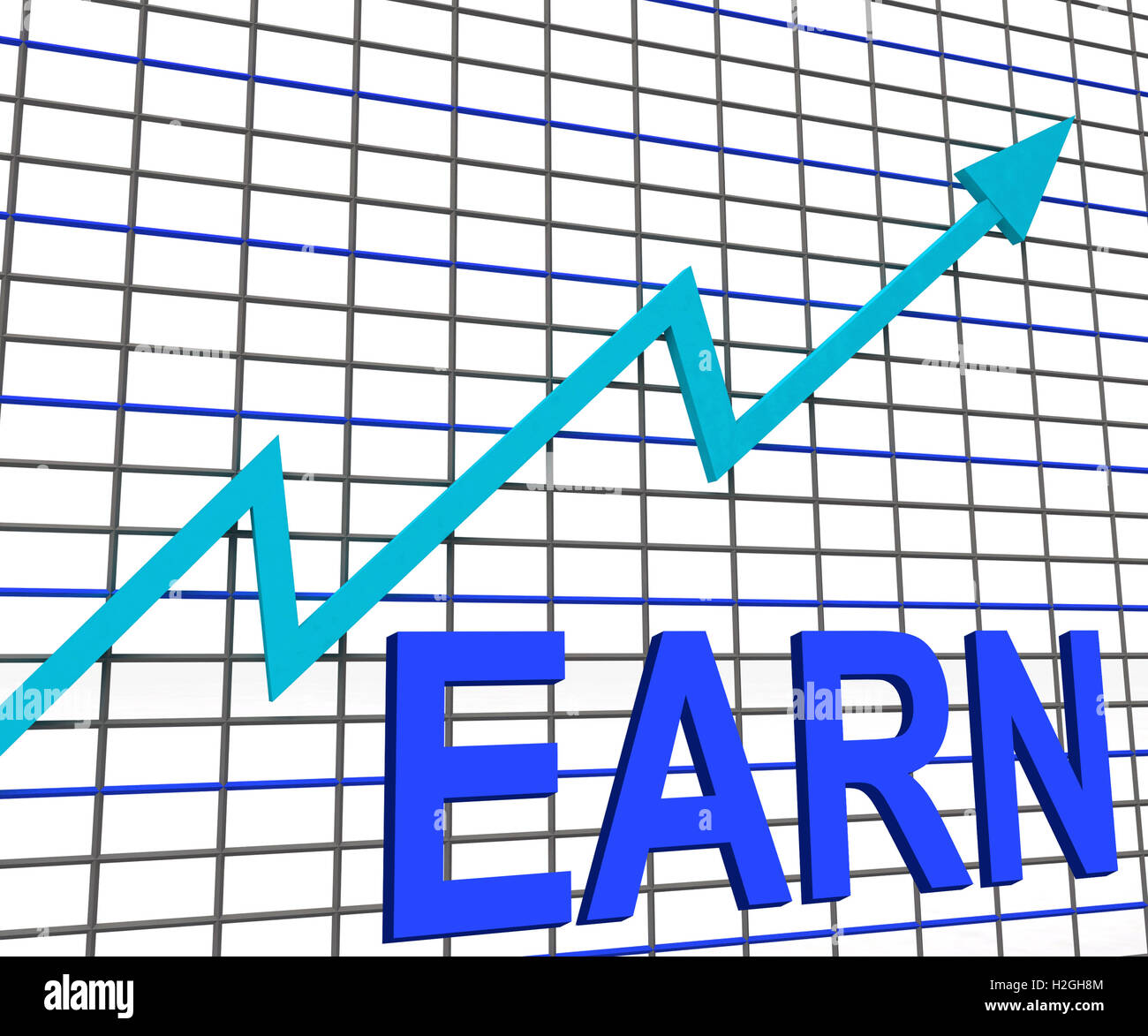 Earn Graph Chart Shows Increase Earnings Growing Stock Photo Alamy