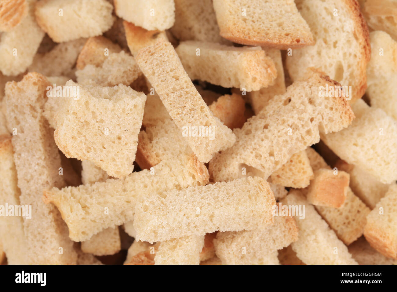 Long white bread croutons Stock Photo Alamy