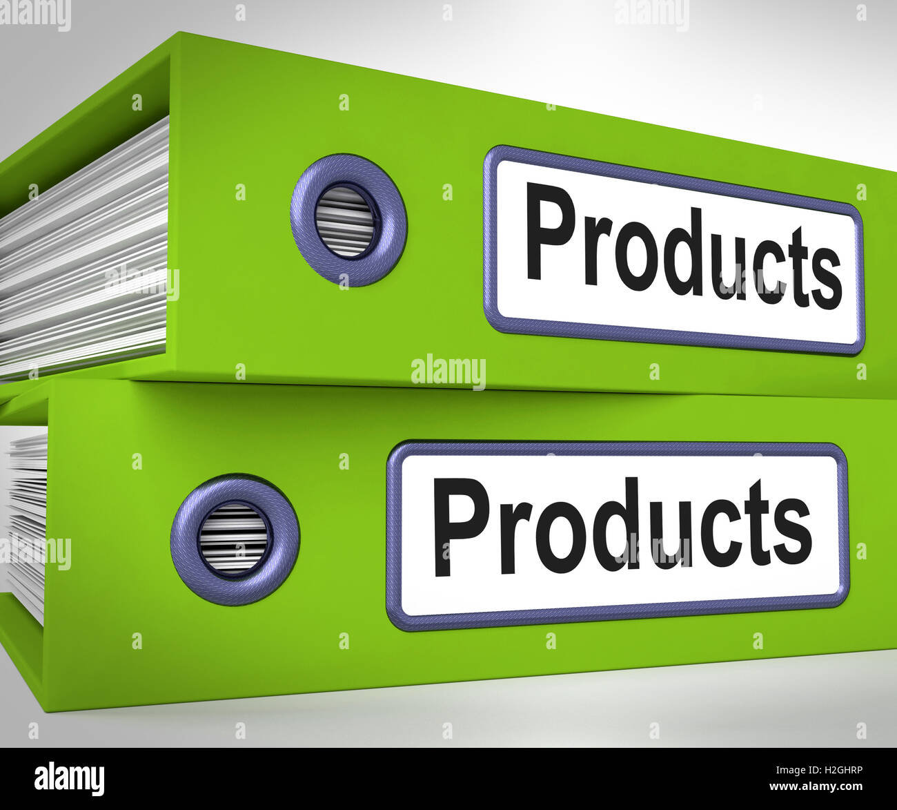 Products Folders Mean Goods And Merchandise For Sale Stock Photo