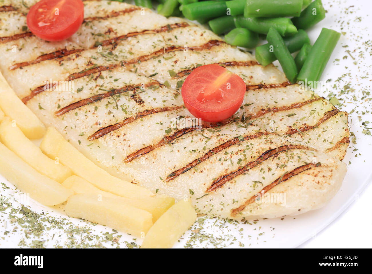 Pangasius fillet grilled with vegetables Stock Photo Alamy