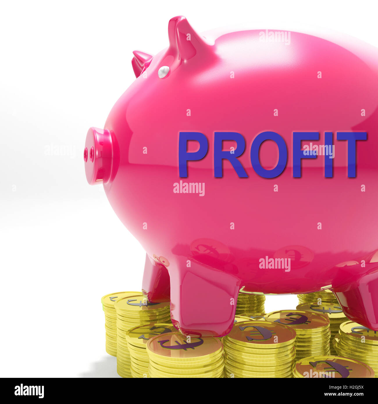 Profit Piggy Bank Means Revenue Return And Surplus Stock Photo Alamy