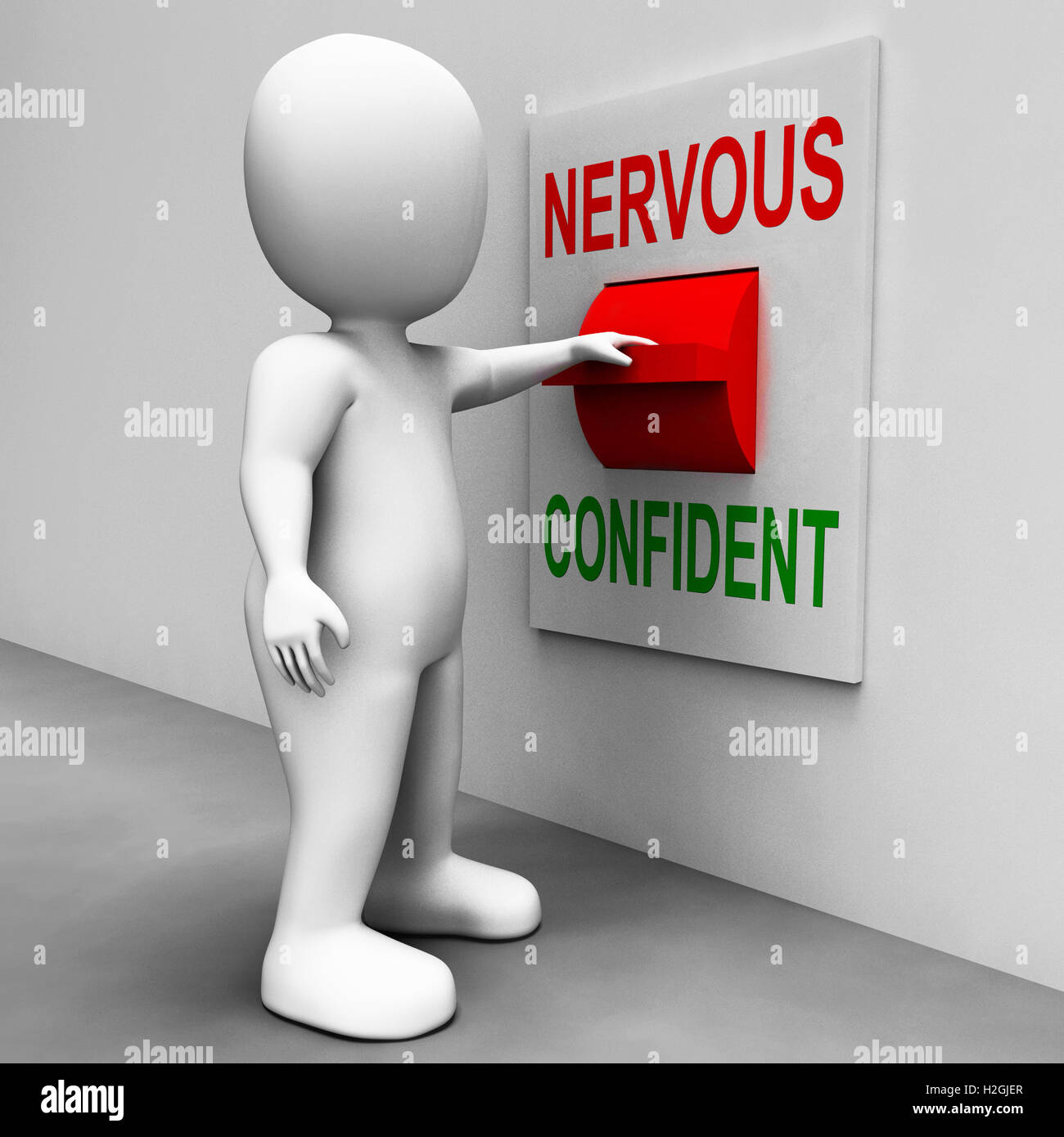 Nervous Confident Switch Shows Nerves Or Confidence Stock Photo Alamy